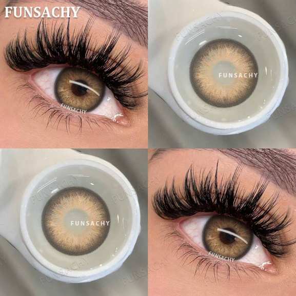 FUNSACHY Brown Colored Contact Lenses, 14.5mm Natural Soft Disposable Contact Lenses