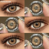 FUNSACHY Brown Colored Contact Lenses, 14.5mm Natural Soft Disposable Contact Lenses