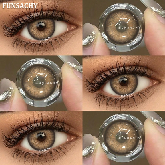 FUNSACHY Brown Colored Contact Lenses, 14.5mm Natural Soft Disposable Contact Lenses