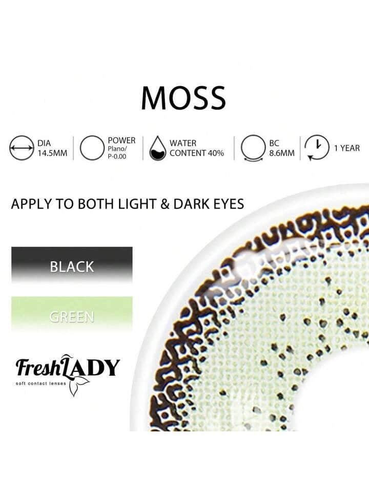 Freshlady Moss Colored Contact Lenses 1 Year Olive Green