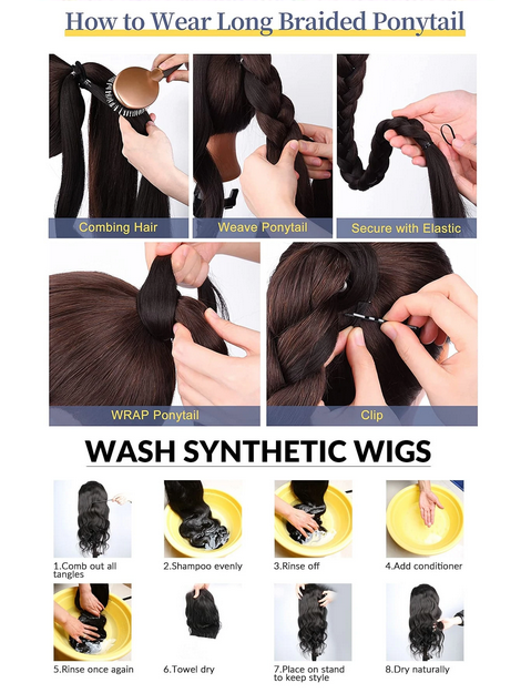 Hair Extensions With Hair Tie Soft Synthetic Straight Hair Wrap