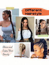 Hair Extensions With Hair Tie Soft Synthetic Straight Hair Wrap