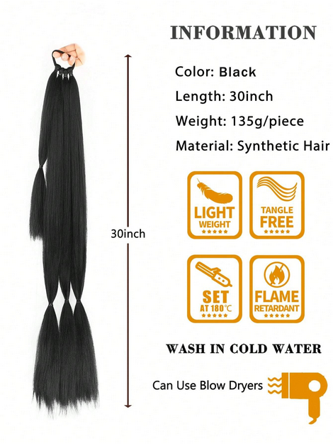 Hair Extensions With Hair Tie Soft Synthetic Straight Hair Wrap