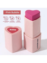 Heart-shaped 3-in-1 Cream Blush Stick pink Bubble