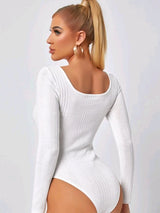SHEIN Solid Form Fitted Bodysuit