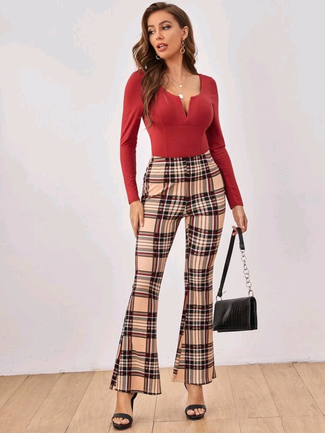 SHEIN V-bar Fitted Solid Bodysuit