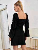 Sweetheart Neck Puff Sleeve Bustier Dress