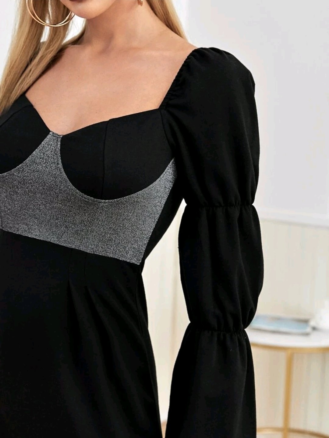 Sweetheart Neck Puff Sleeve Bustier Dress