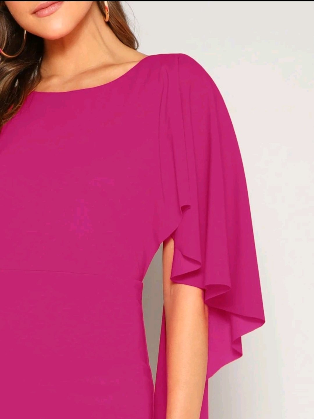 SHEIN Open Back Asymmetrical Cloak Sleeve Dress