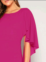 SHEIN Open Back Asymmetrical Cloak Sleeve Dress