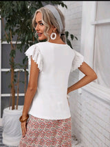 SHEIN Schiffy Ruffle Trim Tee