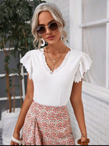 SHEIN Schiffy Ruffle Trim Tee