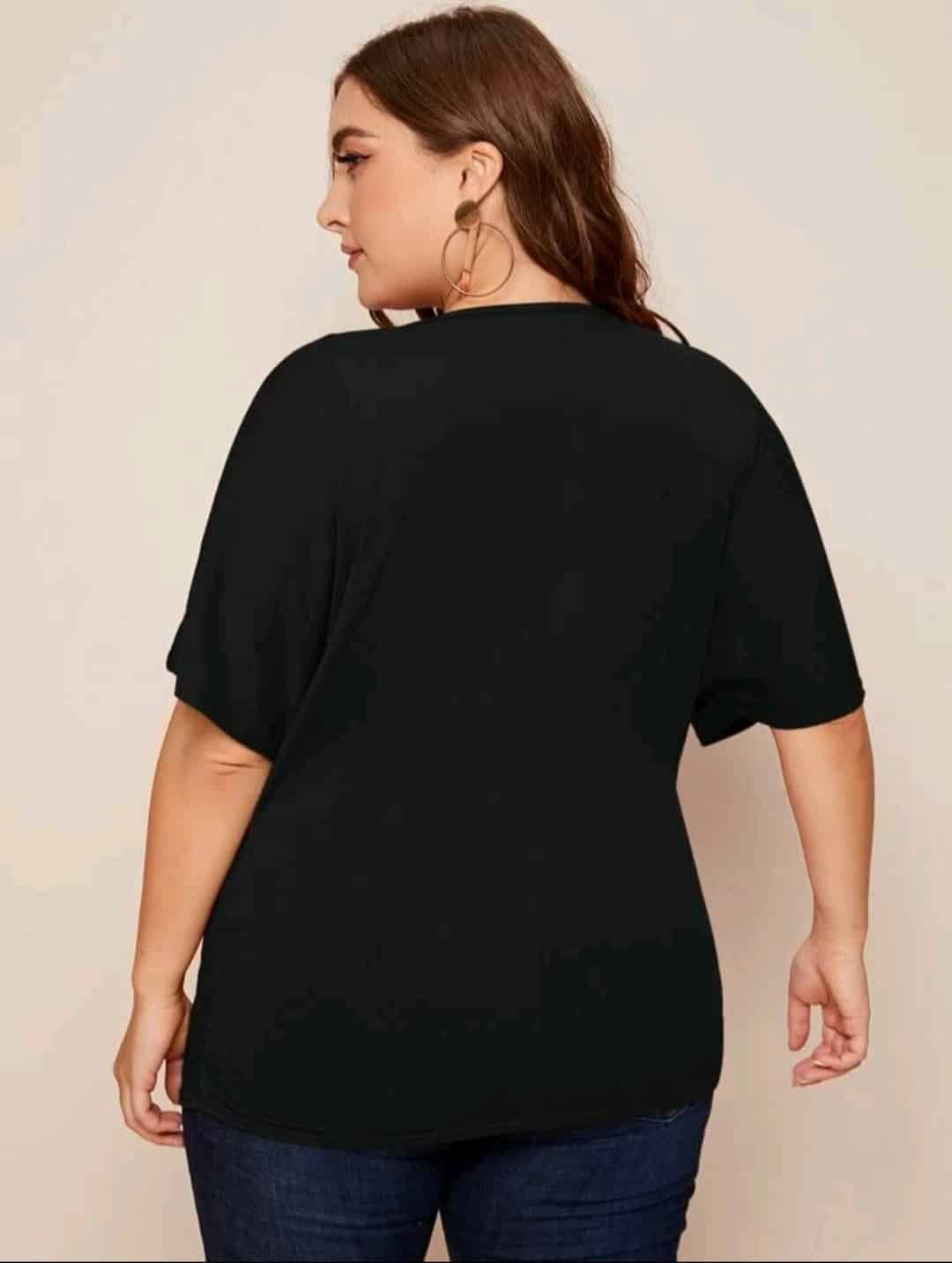 Plus Solid Slit Sleeve Tee