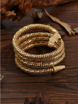 Metal ankle bracelet wrapped in snake