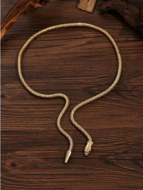 Metal ankle bracelet wrapped in snake