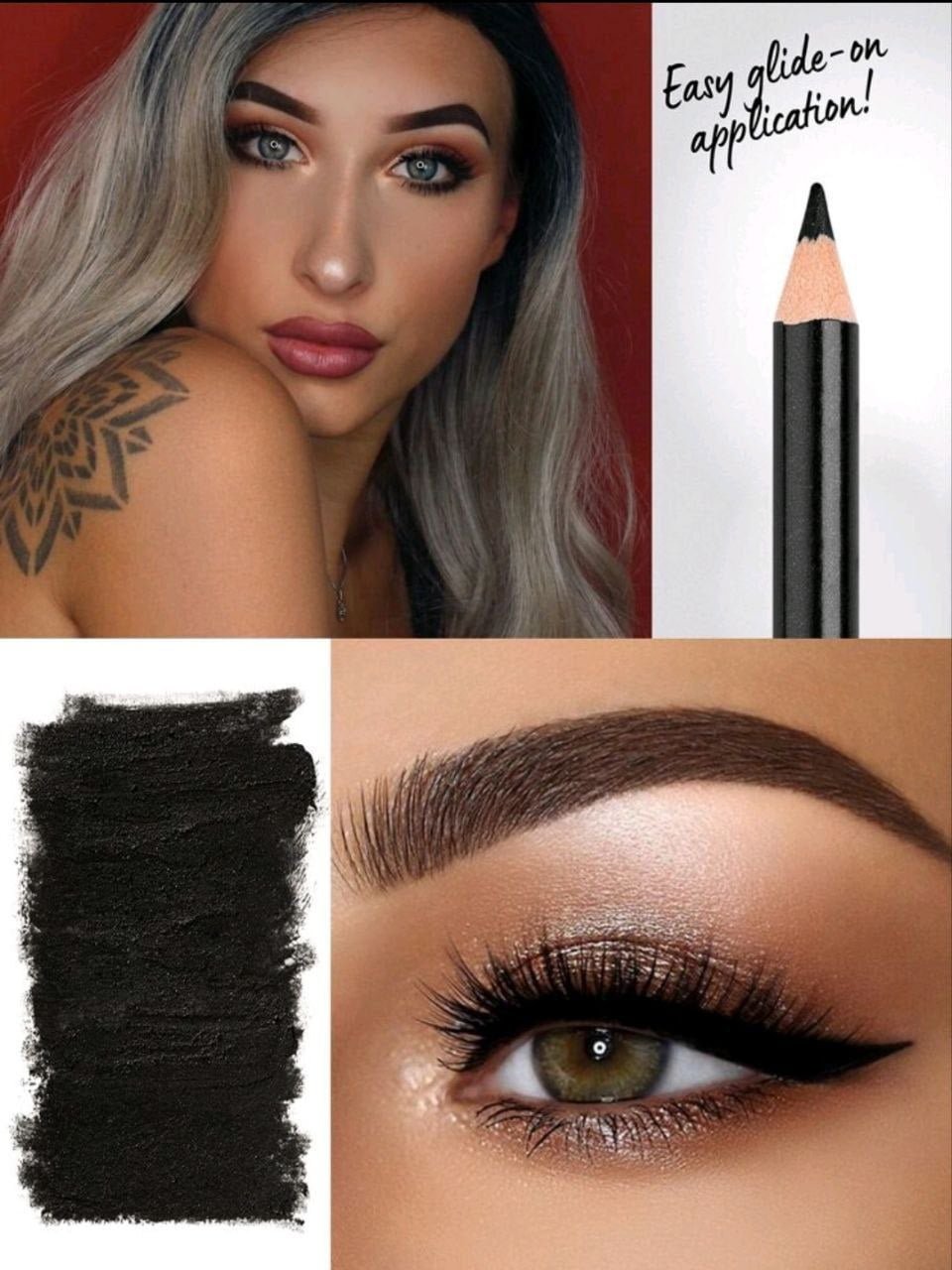 MissIyn Intense Color Liner No.50 Dip Black, Creamy, Eyeshadow &amp; Eyeliner Pencil,