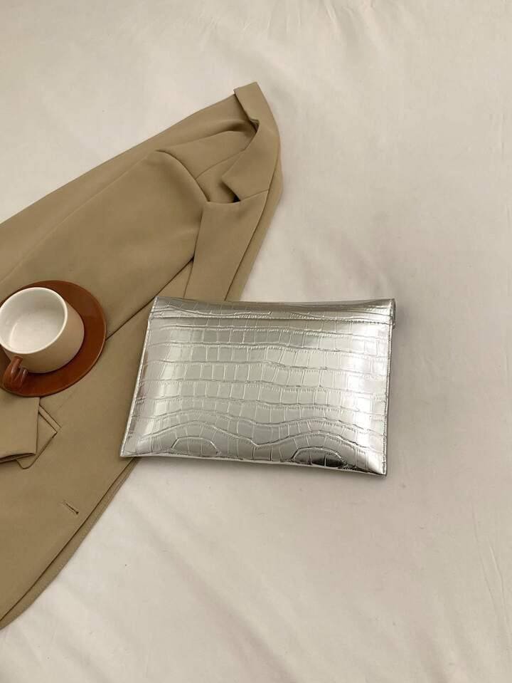 New Solid Color Glitter Pu Leather Silver
