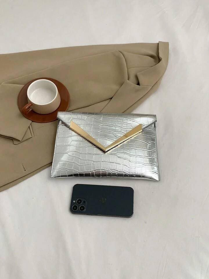 New Solid Color Glitter Pu Leather Silver