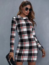 Plaid Print Bodycon Dress