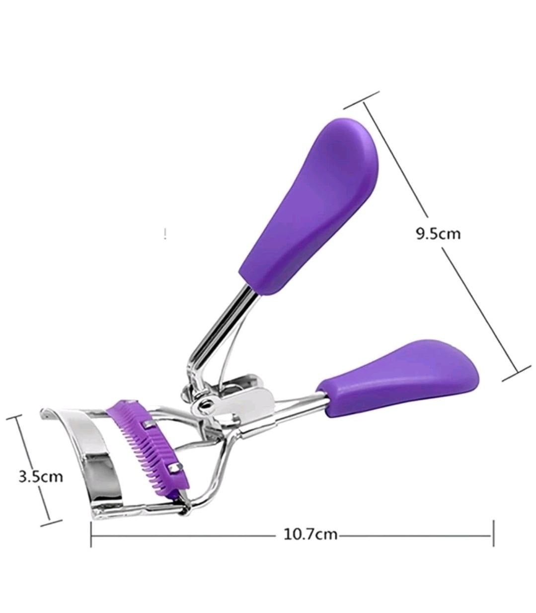 1pc Stainless Steel Black Comfort Grip Lash Curler With 10 Extra Silicone Replacement Pads