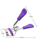 1pc Stainless Steel Black Comfort Grip Lash Curler With 10 Extra Silicone Replacement Pads