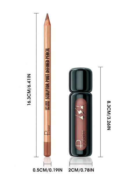 Pudaier Pencil Lip Set 2 Piece Waterproof 16+01