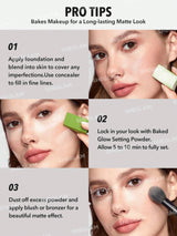 SHEGLAM Baked Glow Setting Powder-Translucent Oil Control Loose Setting Powder Translucent Pore-less Flawless Smooths Fine Lines Glowy Powder