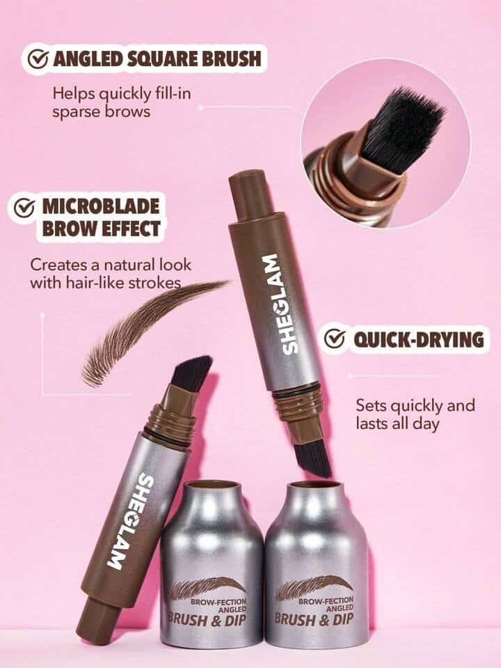 SHEGLAM Brow-Fection Angled Brush &amp; Dip Liquid Eyebrow Gel Pen Espresso