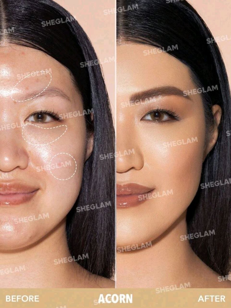 SHEGLAM Complexion Boost Concealer-Acorn Sponge-Head Applicator Matte Liquid Concealer