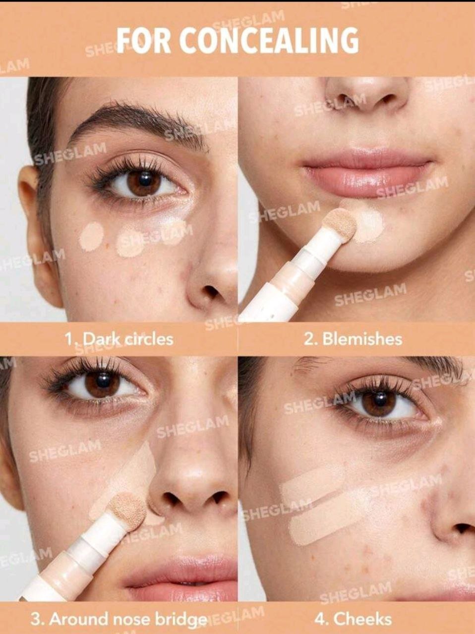 SHEGLAM Complexion Boost Concealer-Acorn Sponge-Head Applicator Matte Liquid Concealer