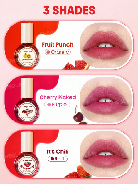 SHEGLAM For The Flush Lip &amp; Cheek Tint-Cherry Picked Long-Lasting Matte Finish Lip Tint Easy