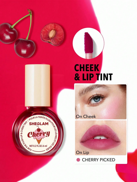 SHEGLAM For The Flush Lip &amp; Cheek Tint-Cherry Picked Long-Lasting Matte Finish Lip Tint Easy
