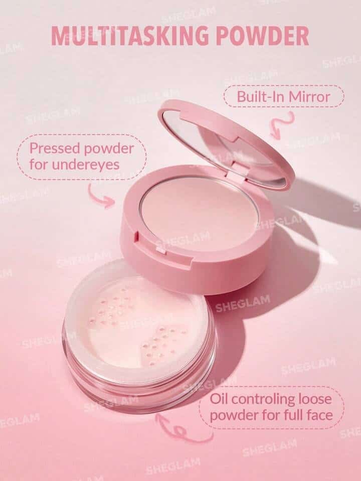 SHEGLAM Insta-Ready Face &amp; Under Eye Setting Powder Duo-Bubblegum