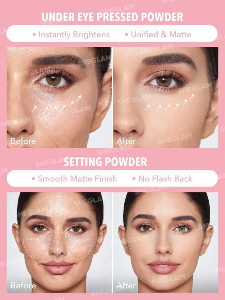 SHEGLAM Insta-Ready Face &amp; Under Eye Setting Powder Duo-Bubblegum