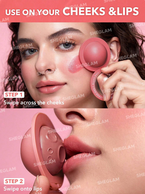 SHEGLAM Lunar Orbit Blush Ball-Delight Cream Blush Cream Non-Fading Multi-Use Spaceship