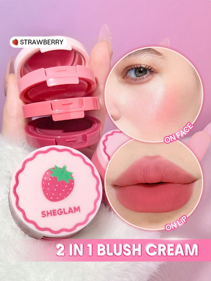 SSHEGLAM Strawberry Whirl Cheek &amp; Lip Cream Stack Rare Brand Beauty Makeup Face Paint