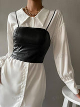 SHEIN Allurite Solid PU Leather Cami Top