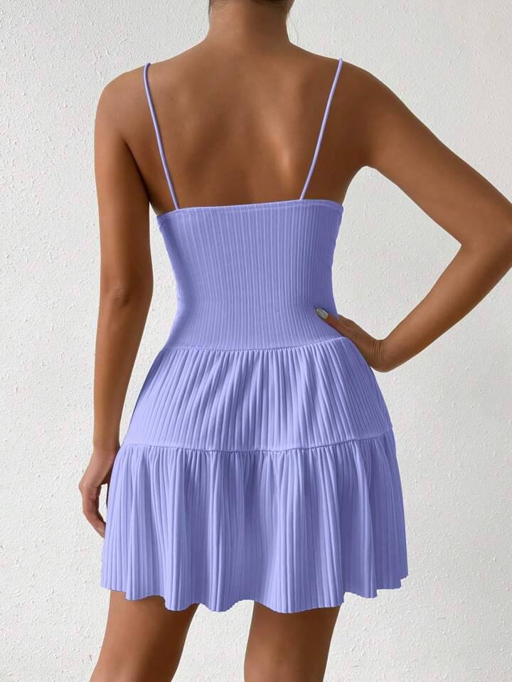 SHEIN Allurite Summer Casual Solid Color Sleeveless Dress