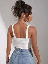 SHEIN BAE Chain Detail Textured Crop Cami Top
