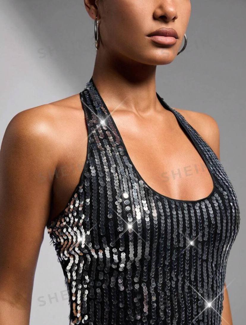SHEIN BAE Women's Silver Fashionable And Versatile Outing