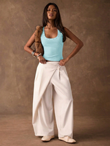 SHEIN BAE Women's Solid Color Scoop Neck Fitted Casual Tank Top Summer