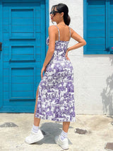 SHEIN EZwear Floral Printed Knitted Camisole Dress For Women, Sleeveless