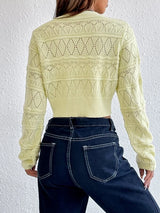 SHEIN Pointelle Knit Crop Cardigan