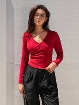SHEIN EZwear Solid V Neck Tee