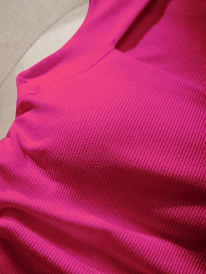 SHEIN EZwear Wireless Slim Fit Women Tank Top With Removable Pads, Square Neckline, Spring Summer