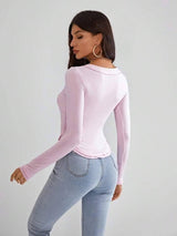 SHEIN Essnce Solid Scoop Neck Tee