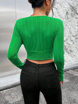 SHEIN Essnce Surplice Neck Crop Tee