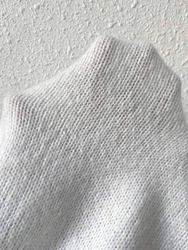 SHEIN Essnce Two Tone Cut Out Front Button Detail Crop Sweater