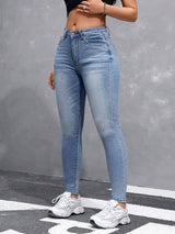 SHEIN Essnce Women's Slim Fit Casual Jeans With Pockets For Daily Wear
