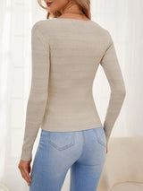 SHEIN Eyelash Lace Trim Asymmetrical Hem Sweater